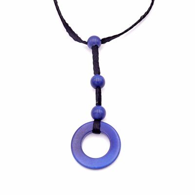 Tagua chain pendant, indigo
