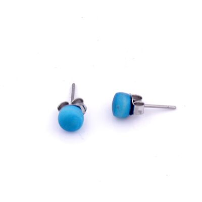 Tagua earrings topi, turquoise