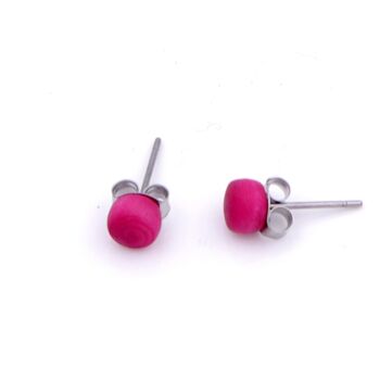 Boucles d'oreilles Tagua Topi, rose