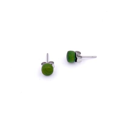 Tagua earrings Topi, dark green