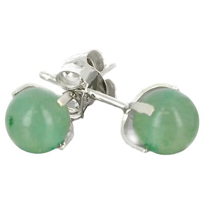 Boucles d'Oreilles avec Aventurine Verte & Argent