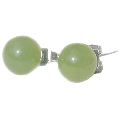 Boucles d'Oreilles en Jade de Chine & Argent