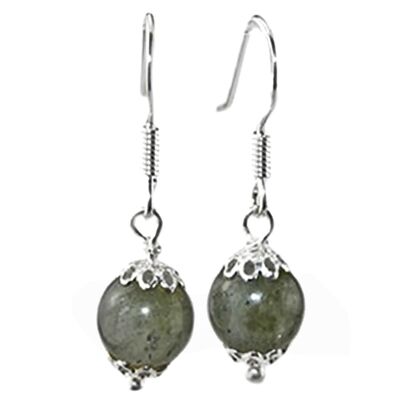 Boucles d'Oreilles en Labradorite & Argent