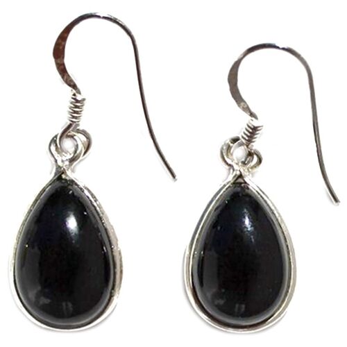 Boucles d'Oreilles en Onyx & Argent