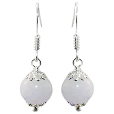 Boucles d'Oreilles en Pierre de Lune & Argent