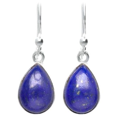 Boucles d'Oreilles Gouttes en Lapis-Lazuli & Argent