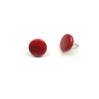 Tagua stud earrings, red