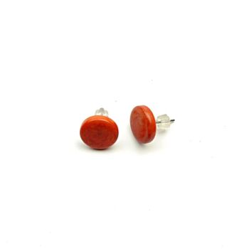 Boucles d'oreilles en tagua, mandarine