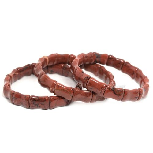 Bracelet Bamboo en Jaspe Rouge