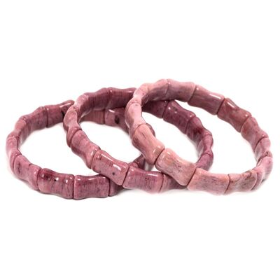 Bracelet Bamboo en Rhodonite