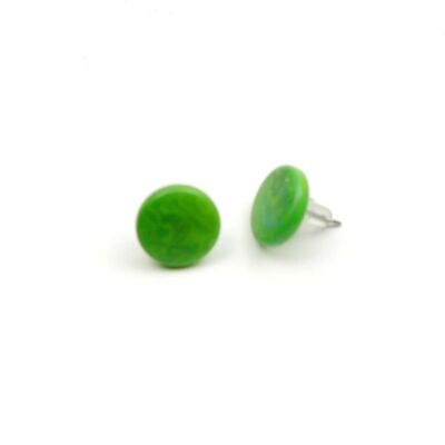 Tagua stud earrings, green