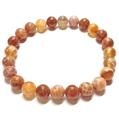 Bracelet Boules en Agate Feu