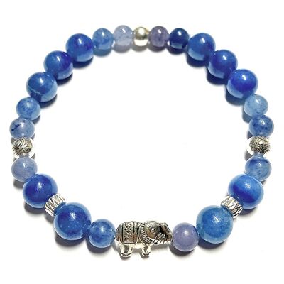 Bracelet Boules en Aventurine Bleue