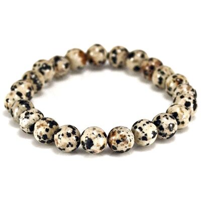 Bracelet Boules en Jaspe Dalmatien