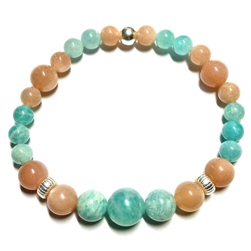 Bracelet en Amazonite & Pierre de Soleil