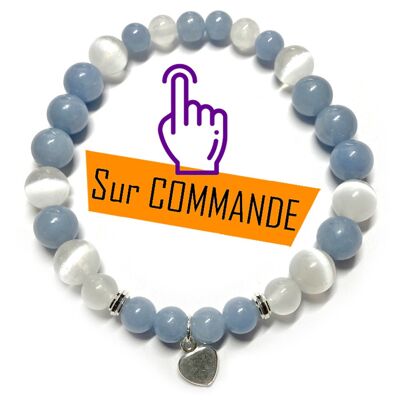 Bracelet en Angélite & Sélénite