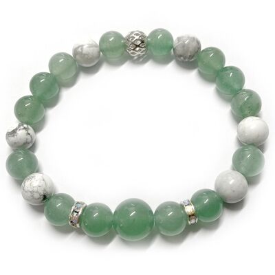 Bracelet en Aventurine Verte & Howlite