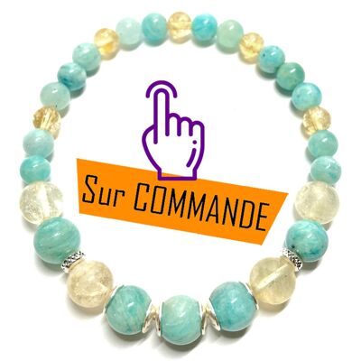 Bracelet en Citrine & Amazonite