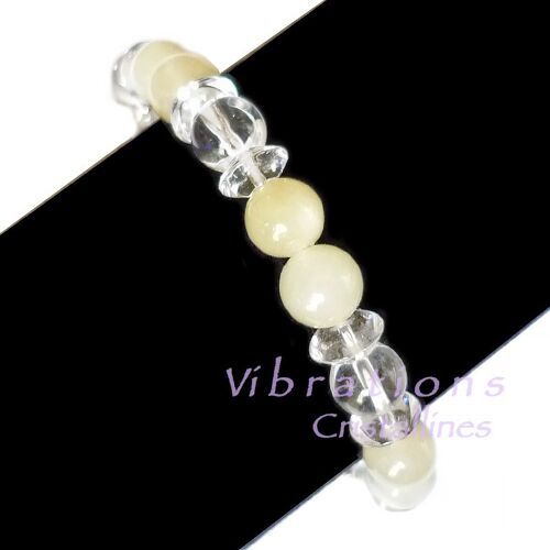 Bracelet en Cristal de Roche & Calcite Jaune