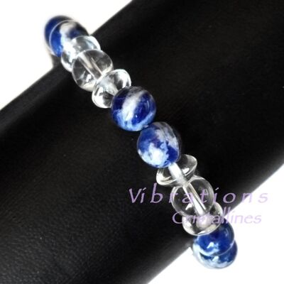 Bracelet en Cristal de Roche & Sodalite