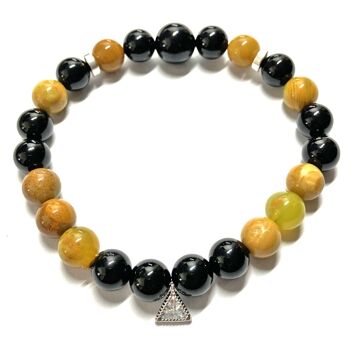 Bracelet en Jaspe Opale & Onyx