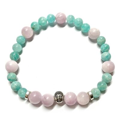 Bracelet en Kunzite & Amazonite