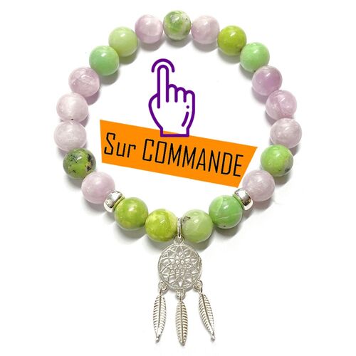 Bracelet en Kunzite & Chrysoprase