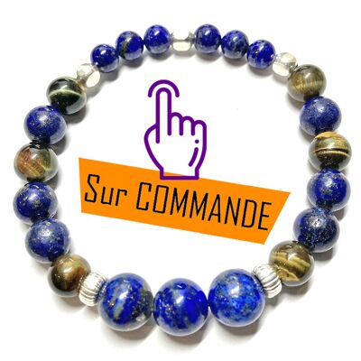Bracelet en Lapis-Lazuli & Oeil de Faucon