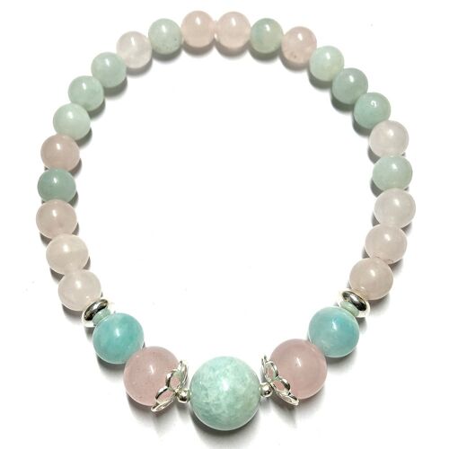 Bracelet en Quartz Rose & Amazonite