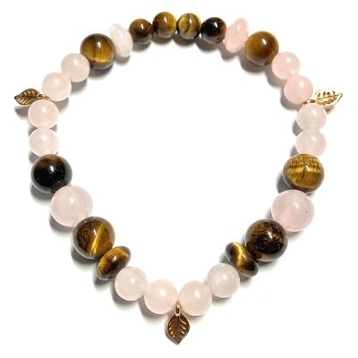 Bracelet en Quartz Rose & Oeil de Tigre