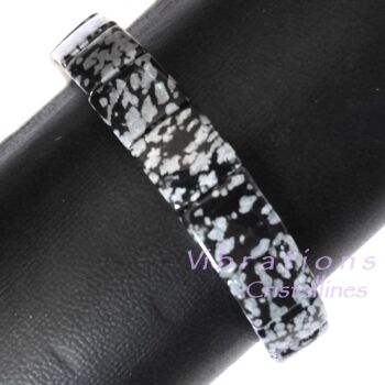 Bracelet Square en Obsidienne Neige