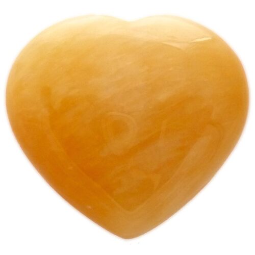 Coeur en Calcite Jaune