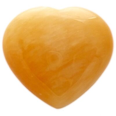 Coeur en Calcite Jaune