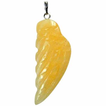 Pendentif Aile d'Ange en Calcite Jaune