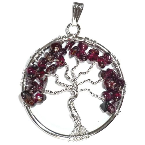 Pendentif Arbre de Vie en Grenat