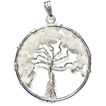 Pendentif Arbre de Vie en Pierre de Lune Blanche