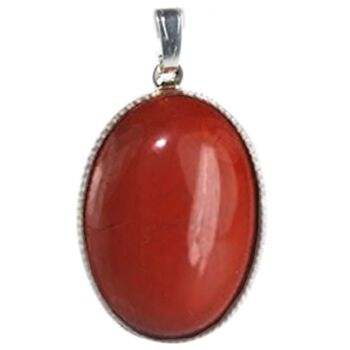 Pendentif Cabochon de Jaspe Rouge