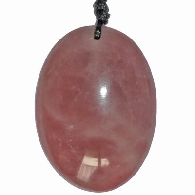 Pendentif Cabochon de Quartz Rose