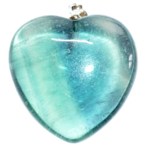 Pendentif Coeur en Fluorite Verte