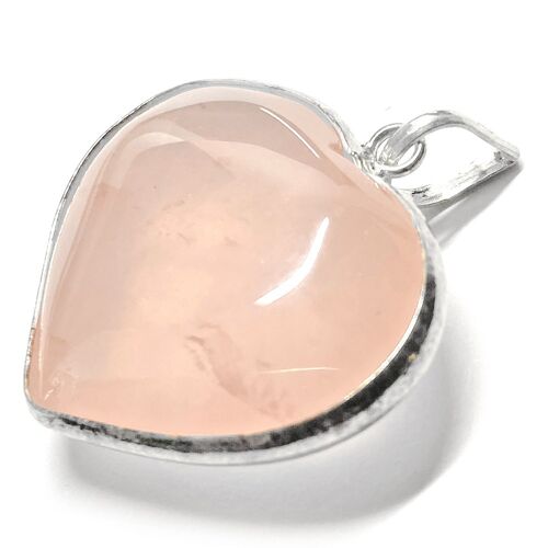 Pendentif Coeur de Quartz Rose