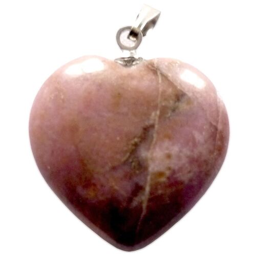 Pendentif Coeur en Rhodonite