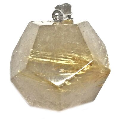 Pendentif Dodécaèdre en Quartz Rutile