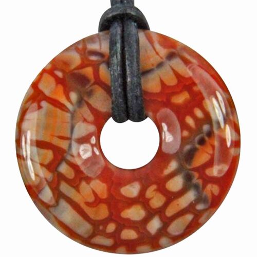 Pendentif Donut en Agate Feu