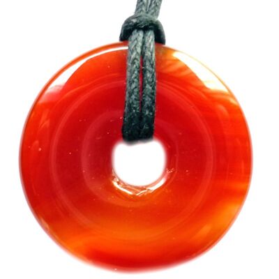 Pendentif Donut en Cornaline 30 mm