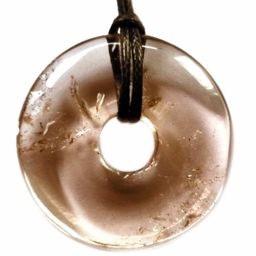 Pendentif Donut en Quartz Fumé