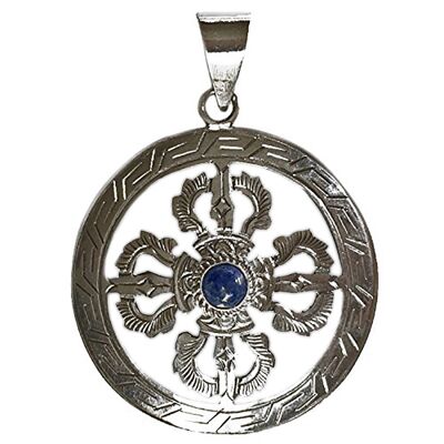 Pendentif Dorjé Double en Argent