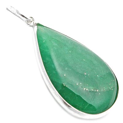 Pendentif d'Aventurine Verte & Argent