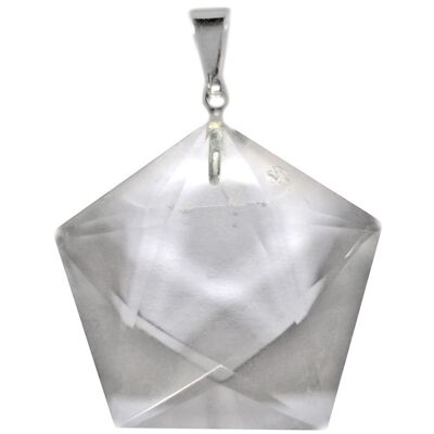 Pendentif Pentagramme en Cristal de Roche