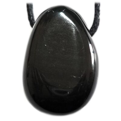 Pendentif Percé en Obsidienne Noire