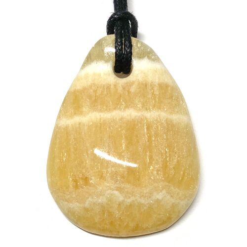 Pendentif Pétale en Calcite Jaune